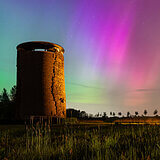 Northern lights at Maiden's Tower
